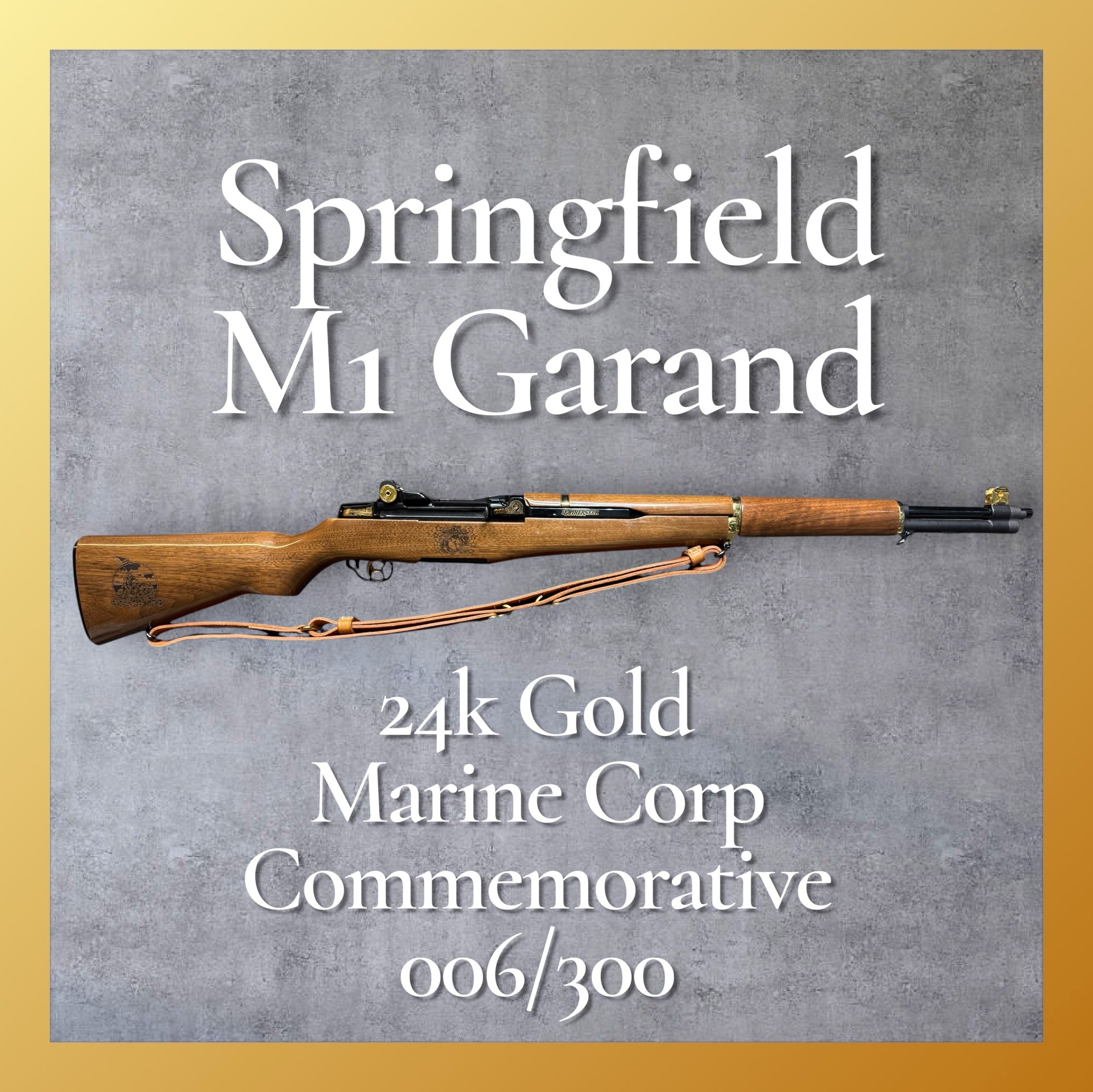 SPRINGFIELD ARMORY M1 Garand Marine Commemortive 24k Gold