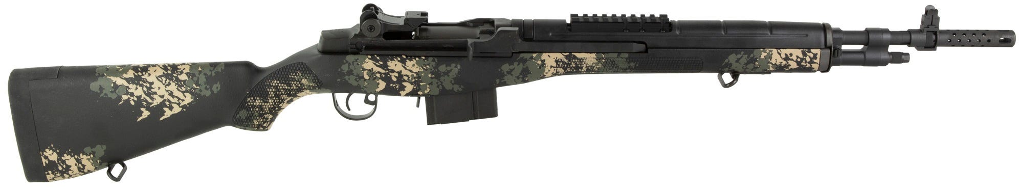 SPRINGFIELD ARMORY M1A Scout Squad 308 Win 18" 10rd Semi-Auto Rifle - Black / Green & Tan Camo