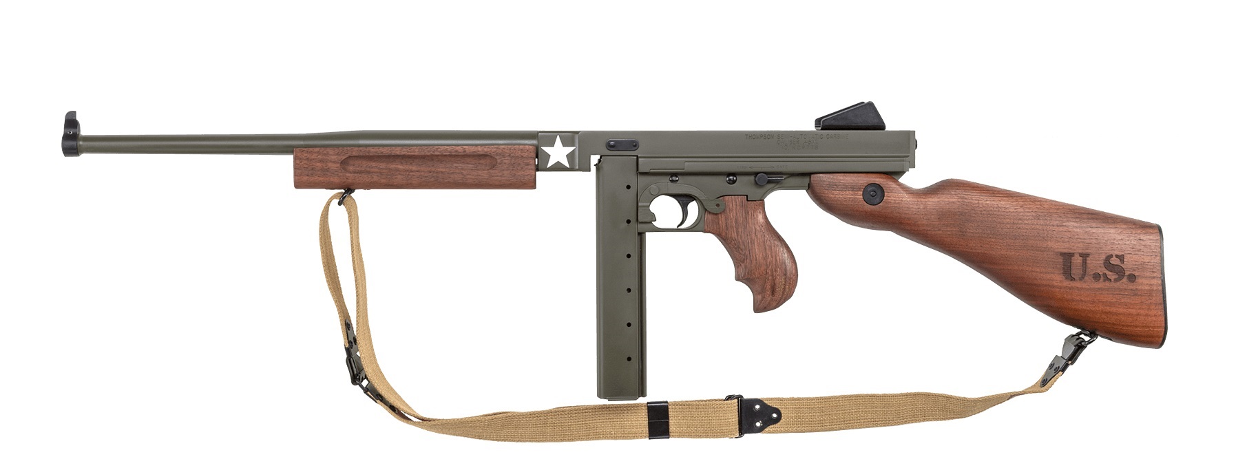 THOMPSON M1 Carbine Tanker 45 ACP 16.5" 30rd - OD Green & Walnut